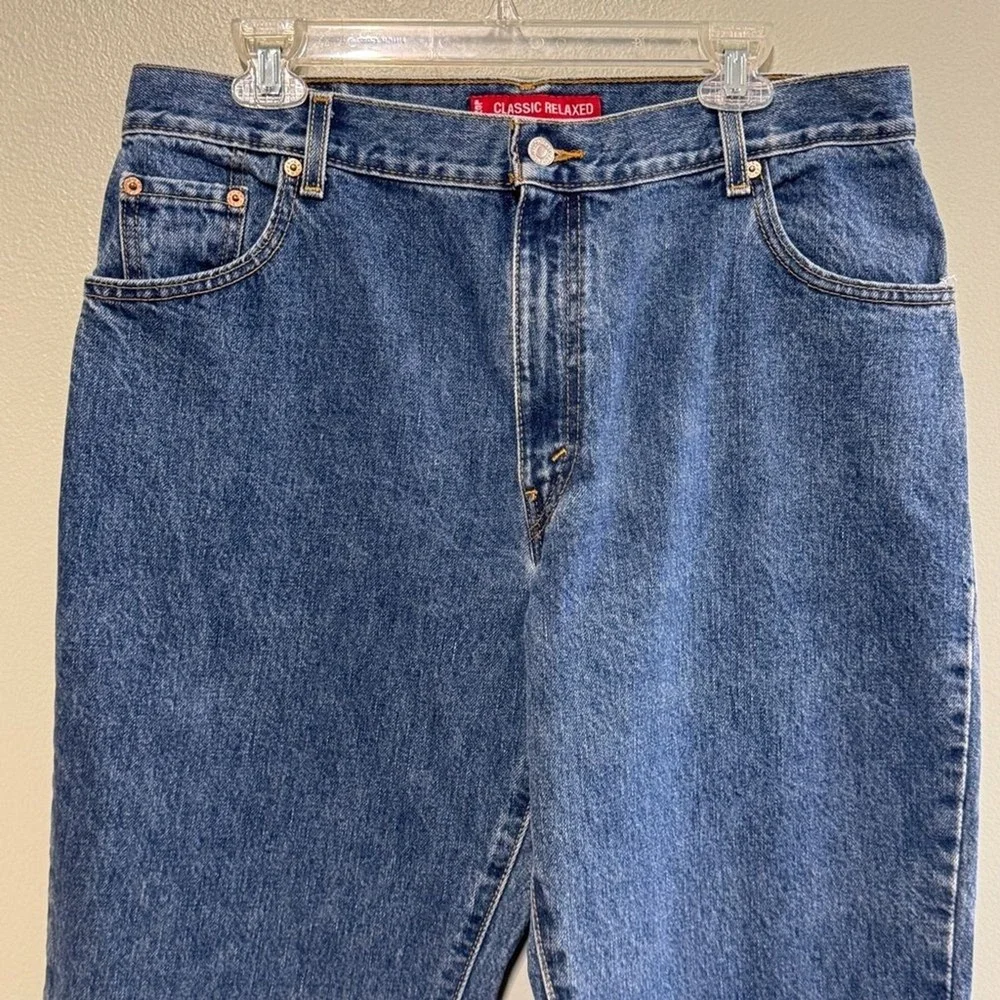 Levis 550 Classic Relaxed Fit Tapered Leg Medium Wash Blue Jeans Womens 16 MIS S